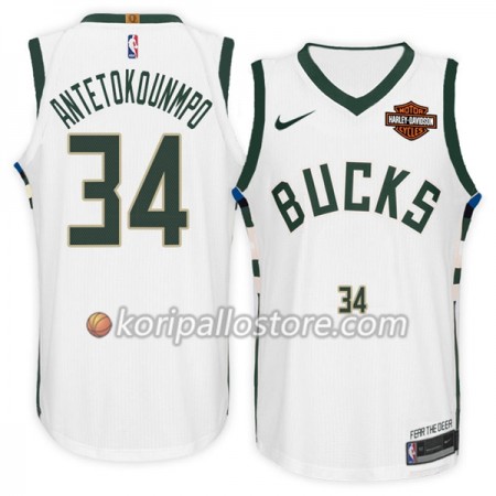 Milwaukee Bucks Giannis Antetokounm 34 II Nike 2017-18 Valkoinen Miesten Pelipaidat Swingman 